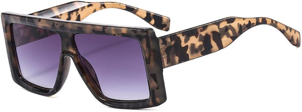 

Модные солнцезащитные очки большого размера для женщин, винтажные очки в крупной оправе для мужчин, солнцезащитные очки с защитой от УФ-излучения UV400 TVTBBVV, Black Leopard