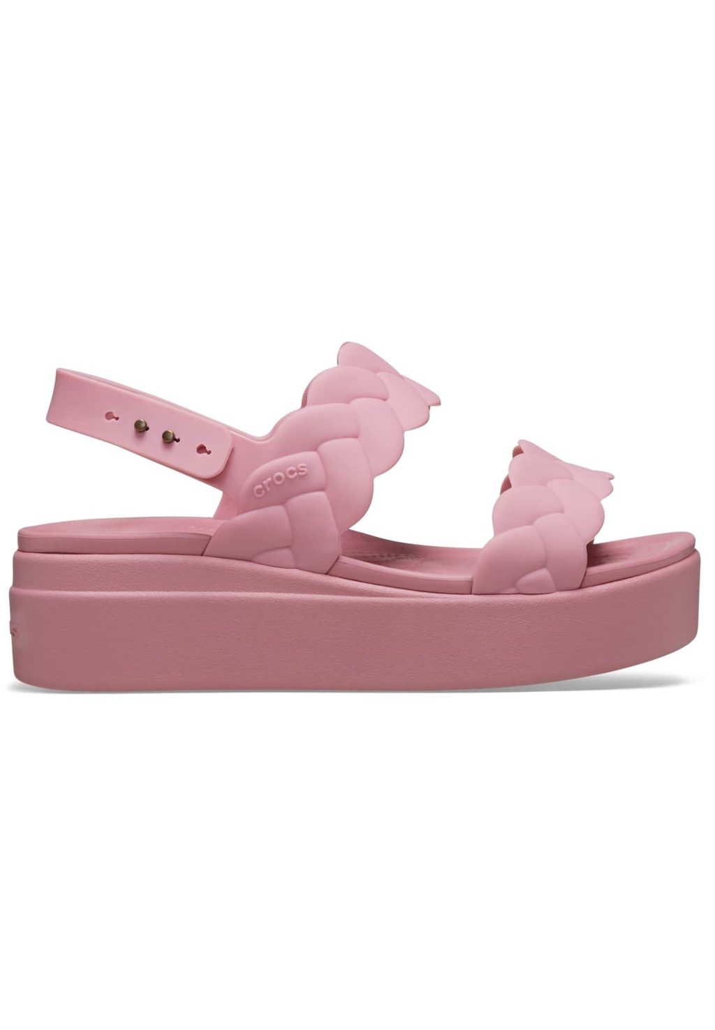 Сандалии BROOKLYN WOVEN LOW WEDGE Crocs, светло-розовый