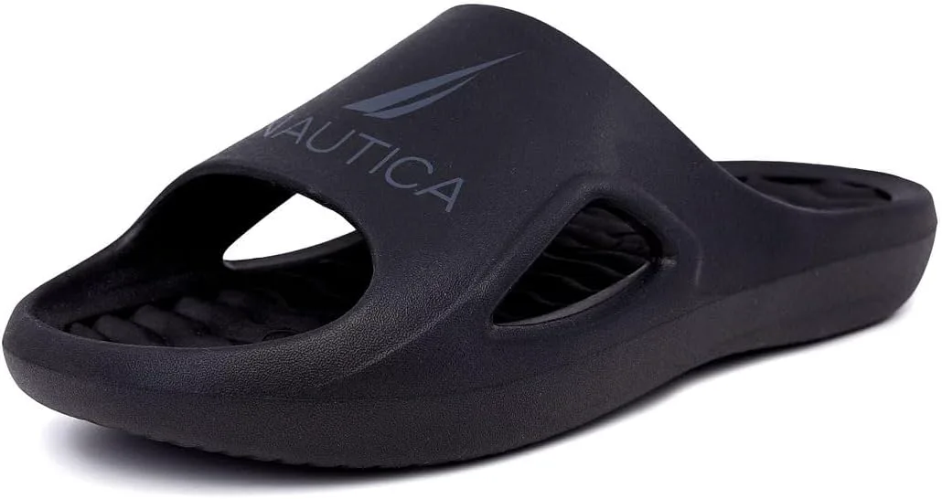 Мужские спортивные шлепанцы Nautica для душа, для дома и улицы - легкие, прочные и удобные, черный
