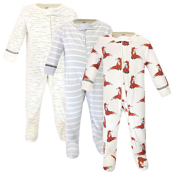 Детский комбинезон с молнией из органического хлопка, 3 шт, Boho Fox, 3-6 месяцев Touched By Nature