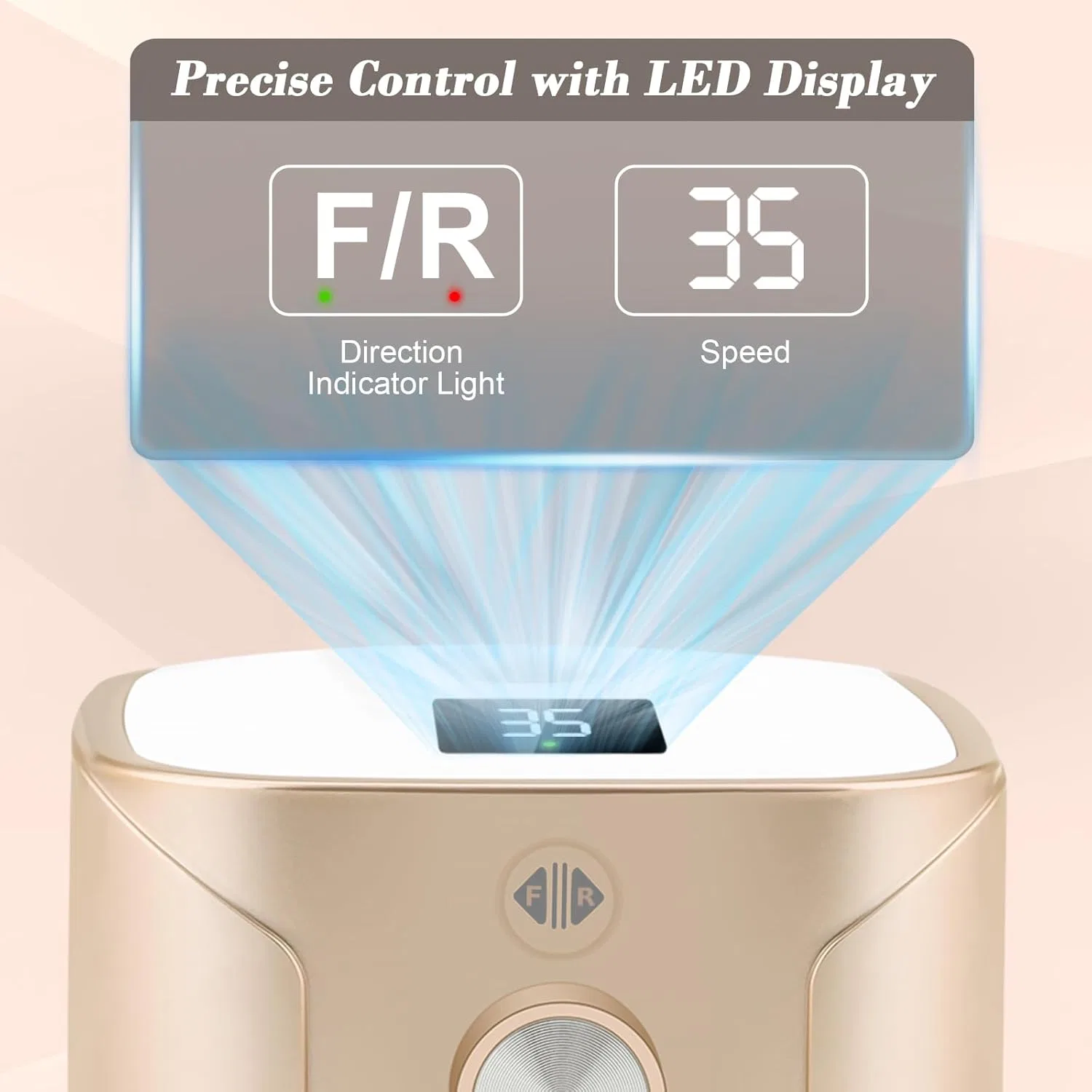 Электрический фрезер для маникюра Kredioo 11 в 1 с LED-дисплеем Kredioo, Champagne Gold — фото 2