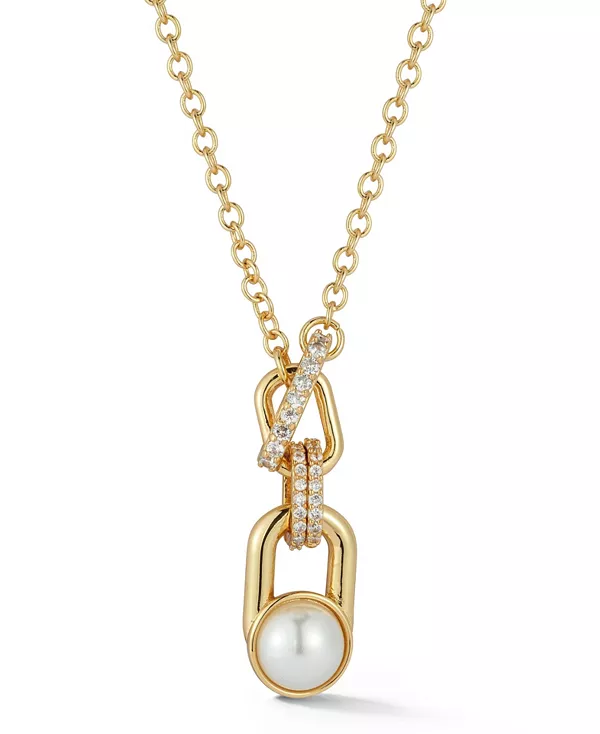 

Ожерелье из позолоченных жемчужных переплетённых звеньев Rachel Zoe, gold