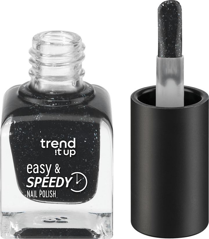 

Лак для ногтей trend !t up Nagellack Easy & Speedy 450 Black Glitter, 6 ml