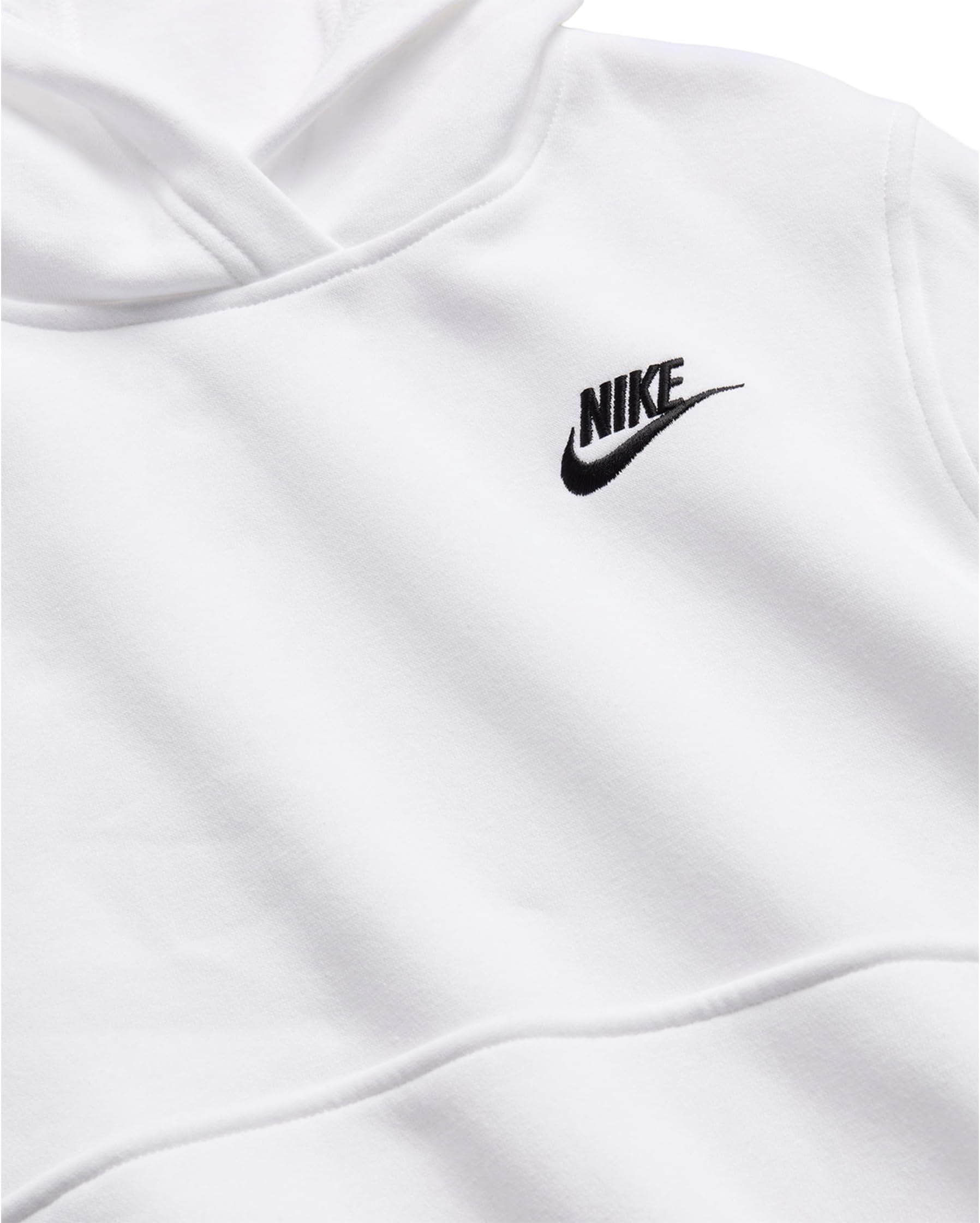 Толстовка с капюшоном из флиса Sportswear Club Nike Kids, White/Black — фото 3