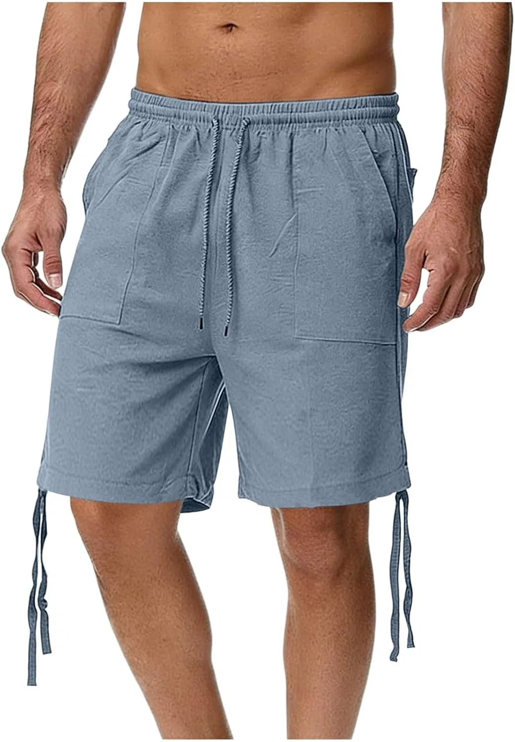 Шорты карго мужские Cotton Linen, Light Blue — фото 2