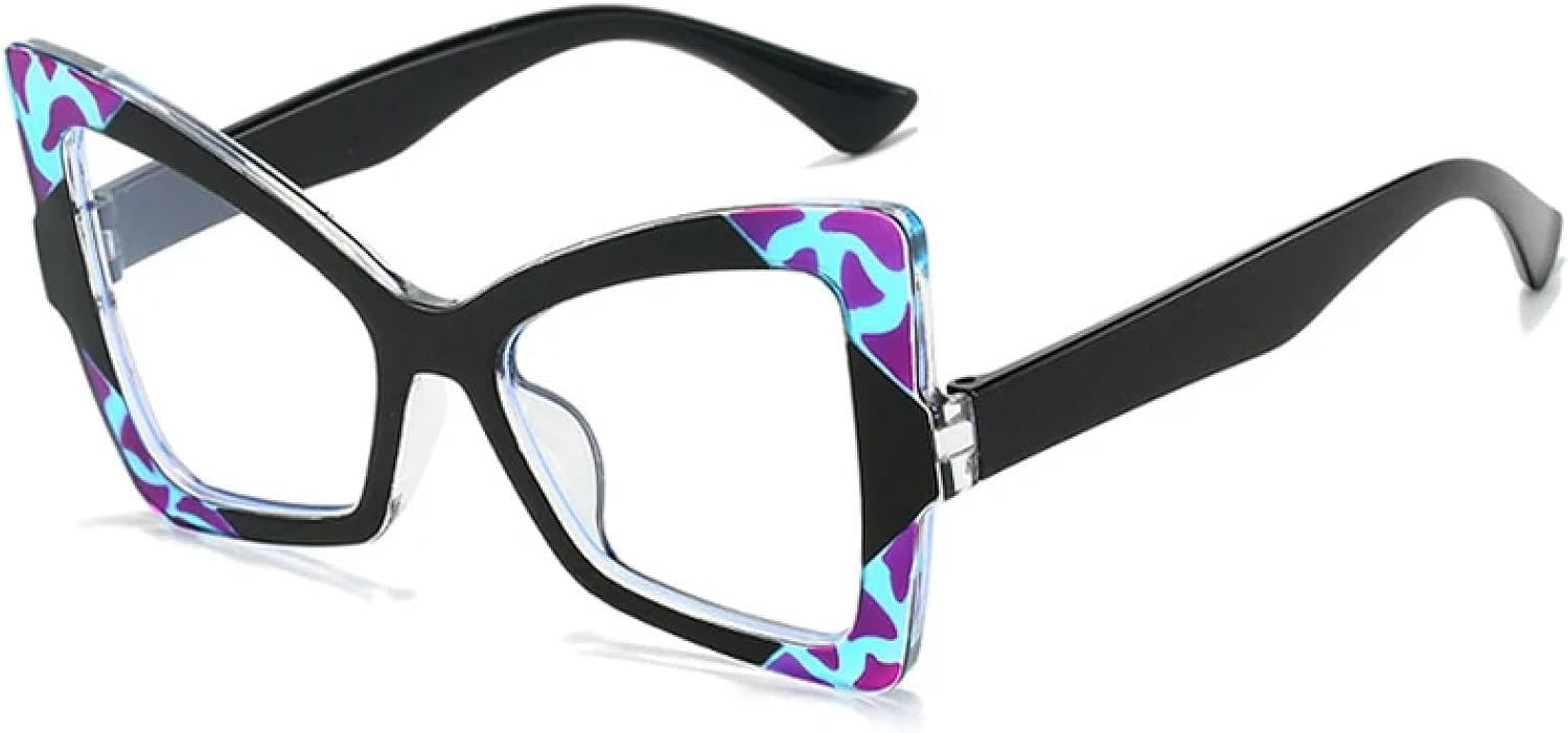 

Модные солнцезащитные очки «кошачий глаз» в крупной оправе для женщин и мужчин, классические солнцезащитные очки для активного отдыха и путешествий с защитой от УФ-излучения UV400 TKKTLLT, Black Clear