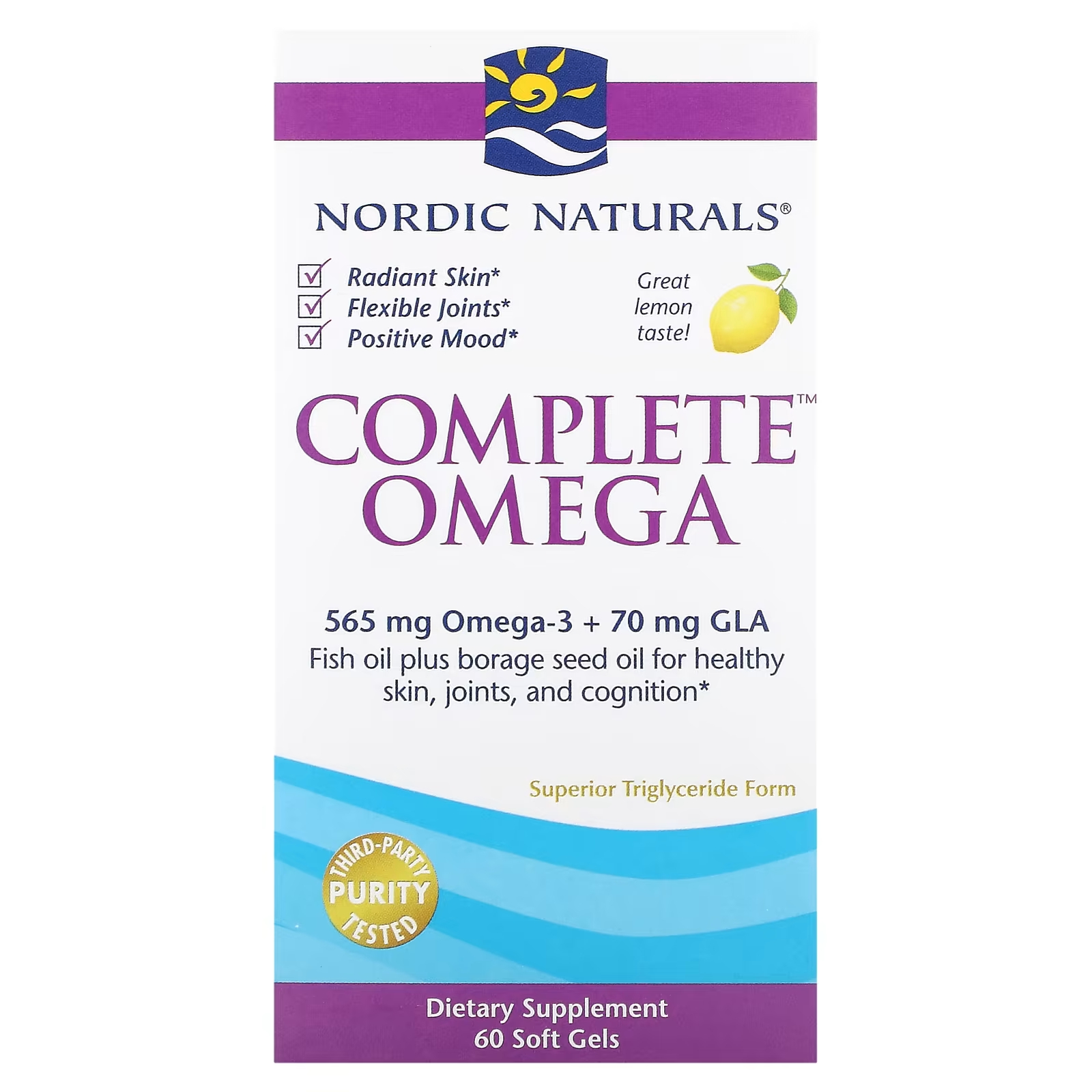 

Добавка Nordic Naturals Complete Omega, лимон, 60 мягких желатиновых капсул