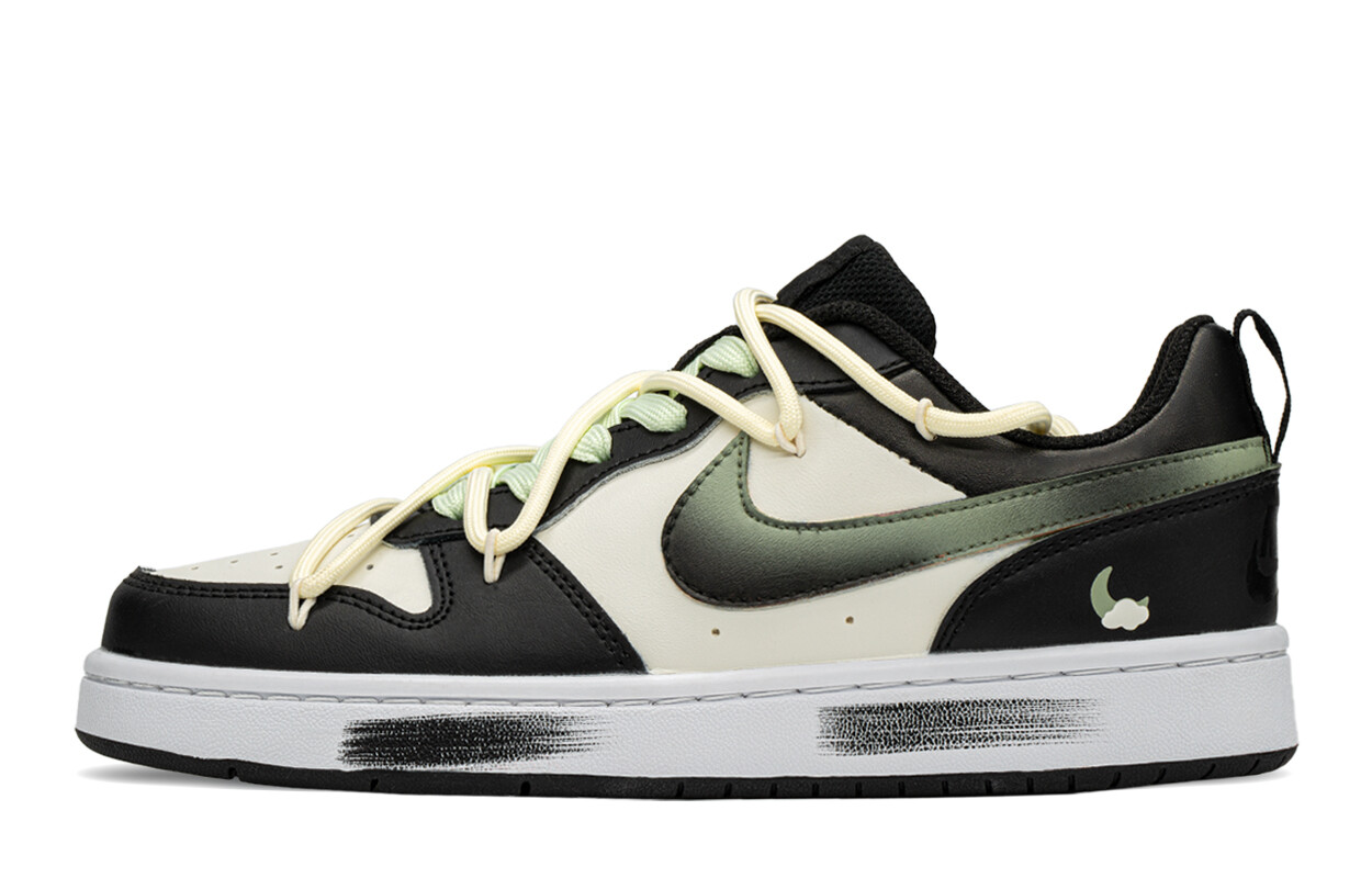 

Кроссовки Nike Court Borough Skateboard Shoes Women's Low-Top Black/Green, Черный, Кроссовки Nike Court Borough Skateboard Shoes Women's Low-Top Black/Green