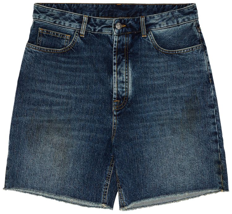 

Шорты Palm Angels Curved Logo Denim Shorts 'Blue/Light Blue', синий