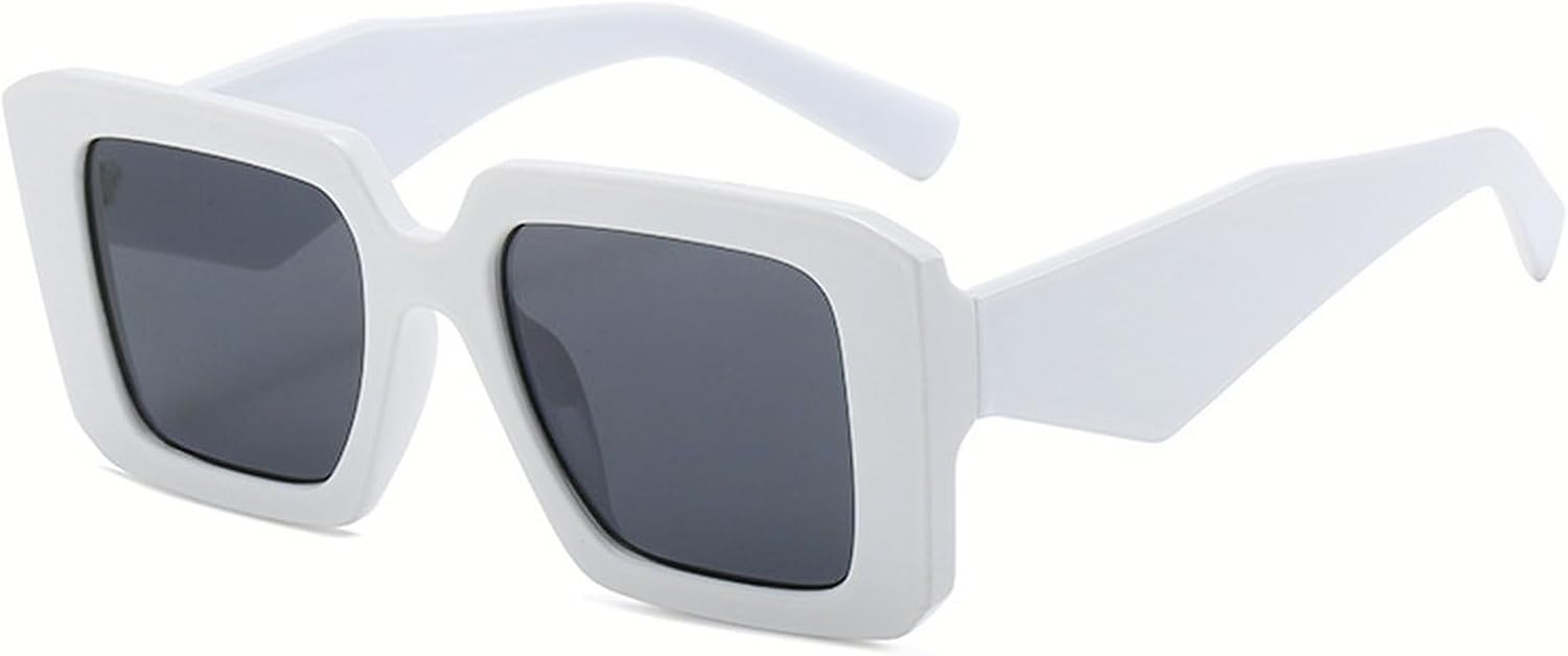 

Роскошные солнцезащитные очки в большой квадратной оправе для женщин и мужчин, модные, винтажные, популярные, для путешествий, с защитой от УФ-излучения UV400 mincl, White