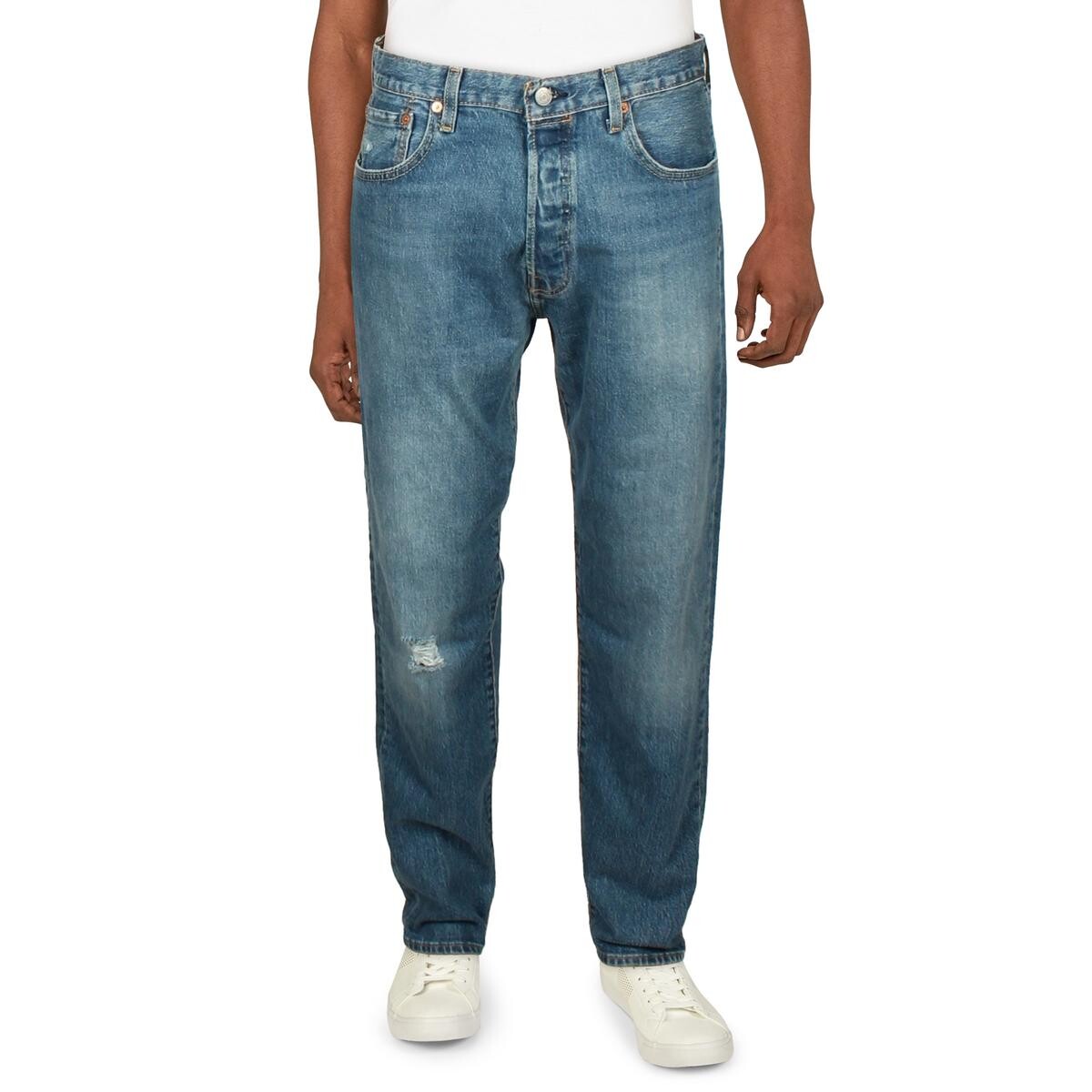 

Мужские прямые джинсы с рваными карманами Levi Strauss & Co., синий