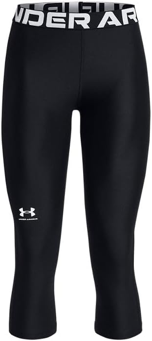 Under Armour женские леггинсы HeatGear Authentics 3/4, Black/White — фото 4