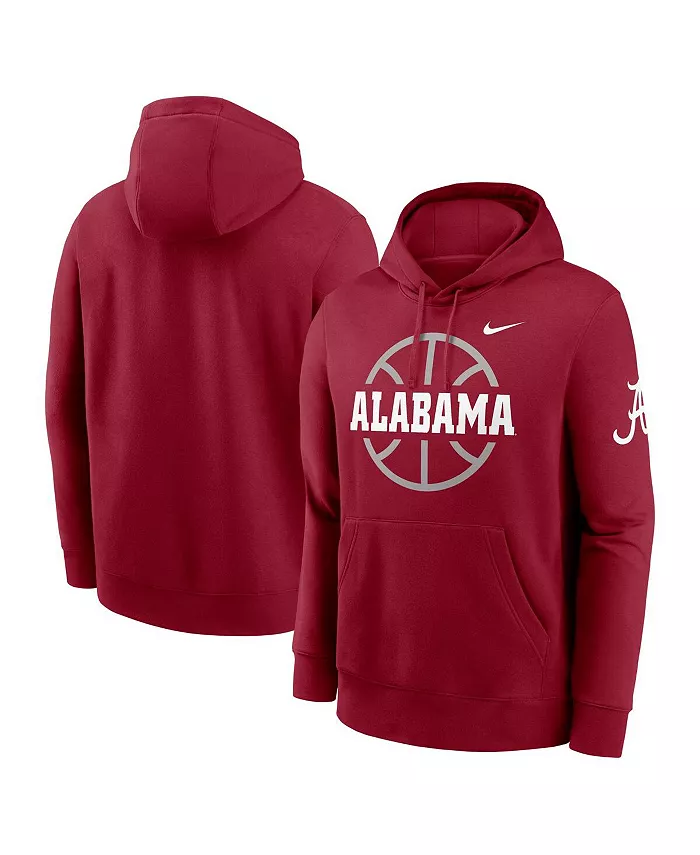 

Мужская баскетбольная толстовка с капюшоном Alabama Crimson Tide Icon Club Fleece цвета малинового Nike