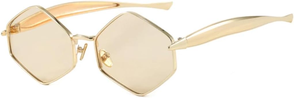 

Солнцезащитные очки с защитой от УФ-излучения UV400 | Металлическая оправа «кошачий глаз» | Линзы конфетных цветов для занятий спортом на открытом воздухе и путешествий DSVIGF, Golden Champagne