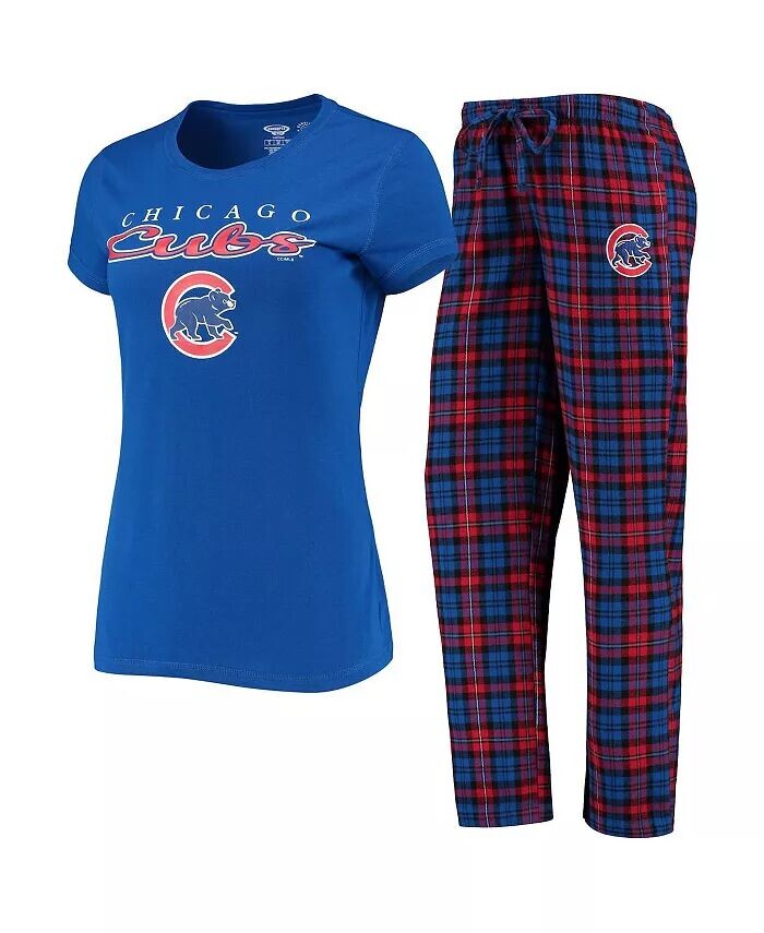 

Женский королевский красный комплект для сна с футболкой и брюками Chicago Cubs Lodge Concepts Sport