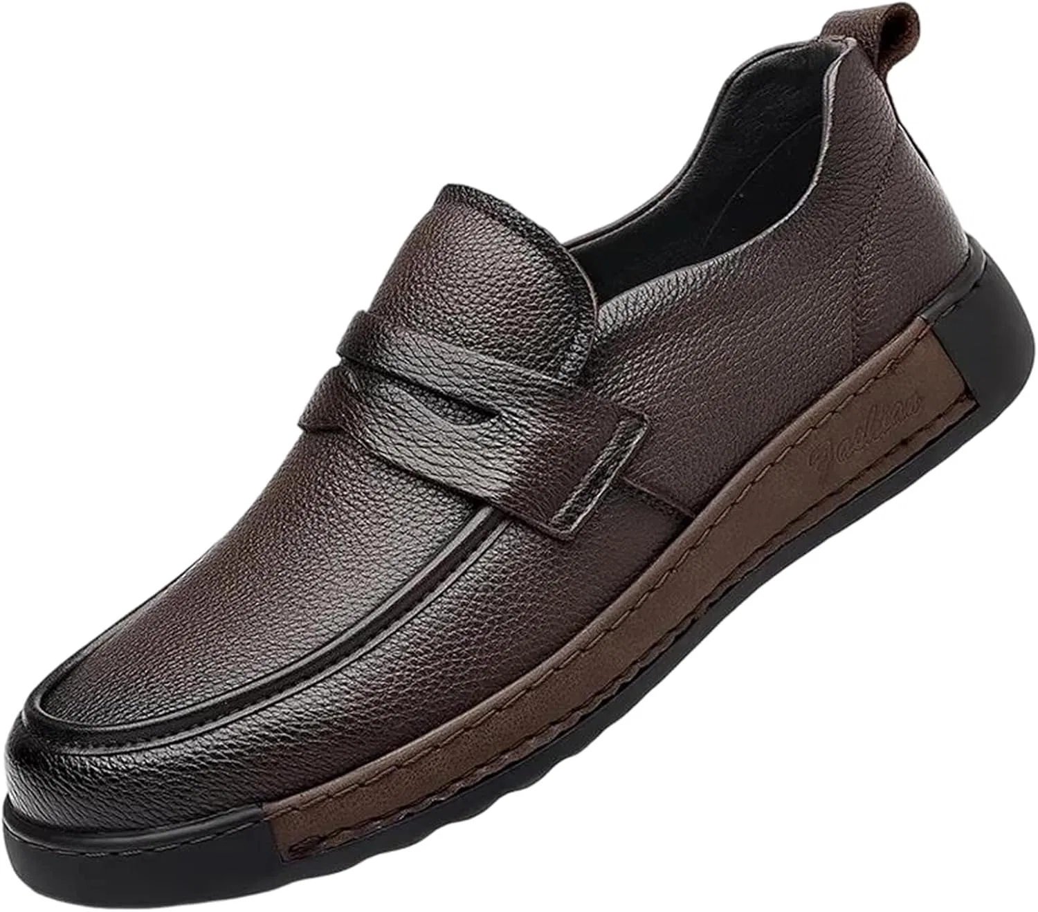 Лоферы мужские из кожи коричневые, Brown Adhdyuud