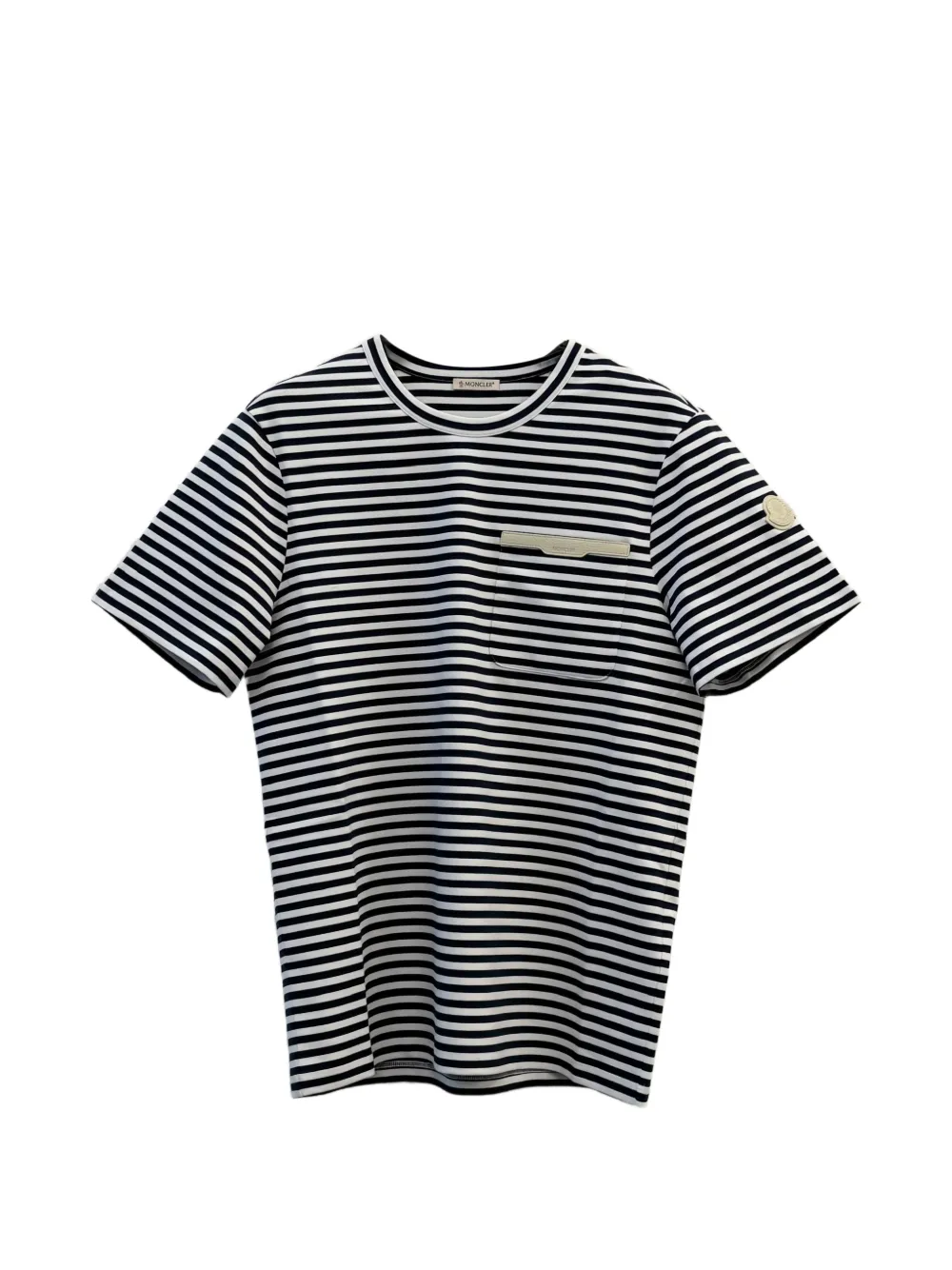 

Футболка в полоску с нагрудным карманом Moncler, белый
