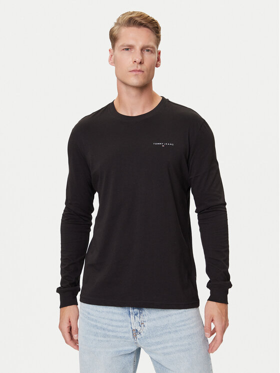 

Лонгслив regular fit Chest Linear DM0DM21594 Tommy Jeans, чёрный