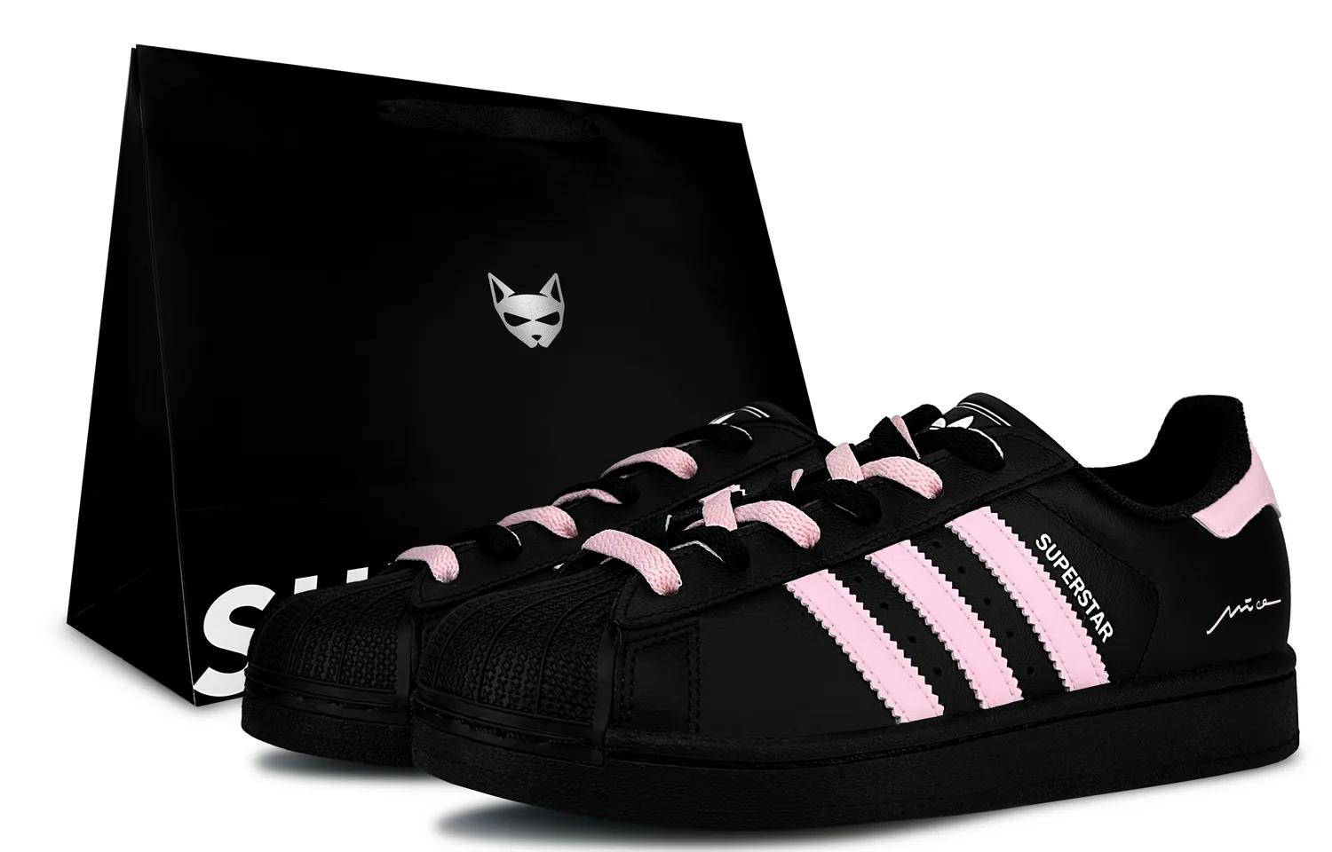 Adidas Originals Кроссовки для скейтбординга Superstar 2 Heartbeat Poem Abrasion Resistant низкие черно-розовые для подростков
