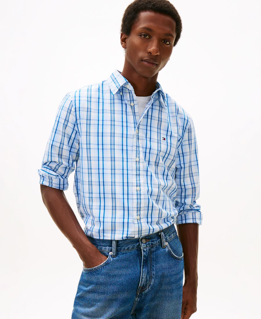 

Мужская рубашка из поплина Flex Poplin, средний размер, в клетку Tommy Hilfiger, White / Check