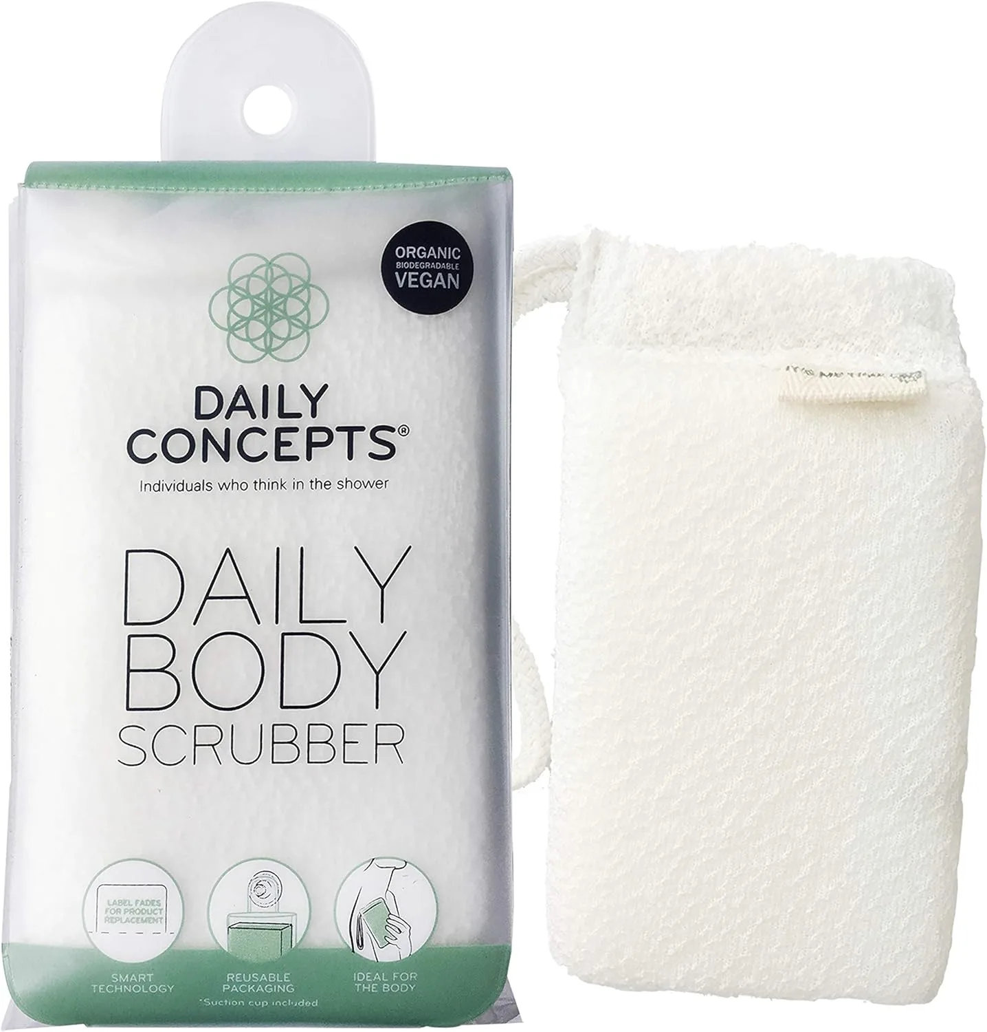 DAILY CONCEPTS Daily Body Scrubber, соевый и органический хлопок, 6 шт 1 шт. (6 шт.), Natural — фото 2