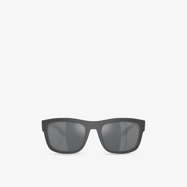 

PS 01ZS солнцезащитные очки Pillow-Frame из нейлона Prada Linea Rossa, серый