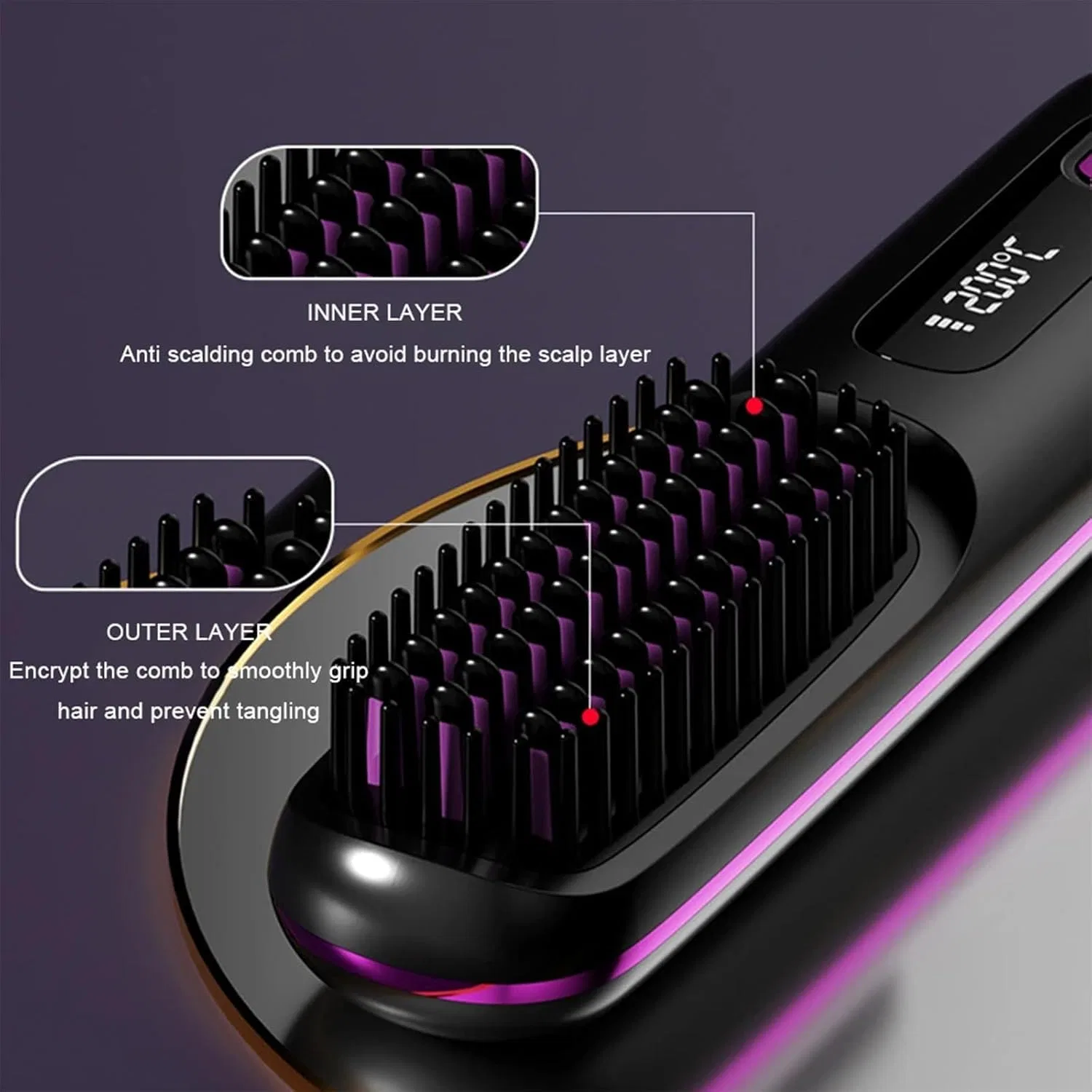 Беспроводная электрическая расческа-выпрямитель Go Brush Pro Xuduoo — фото 3