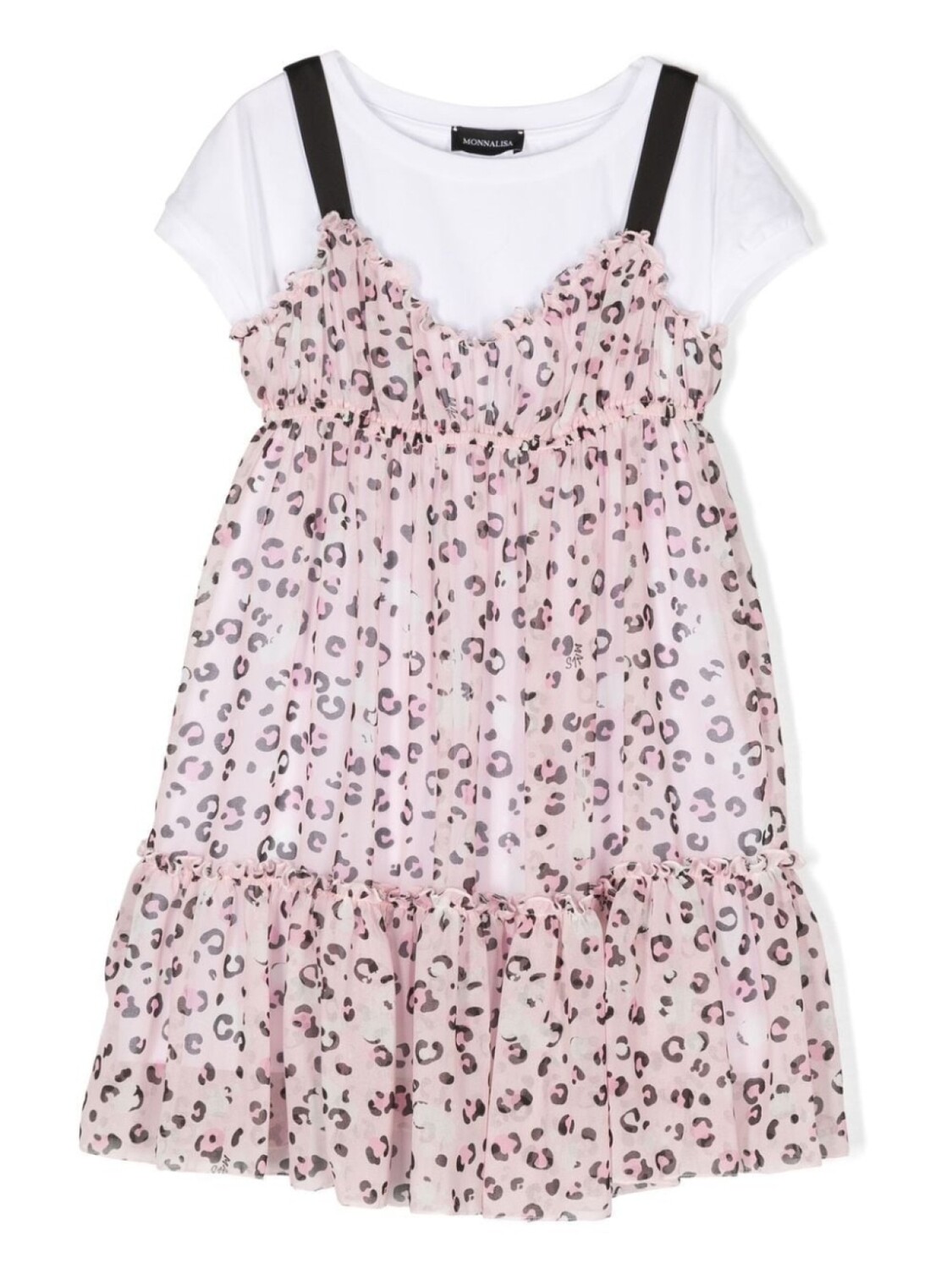 

Многослойное платье с принтом Monnalisa, белый