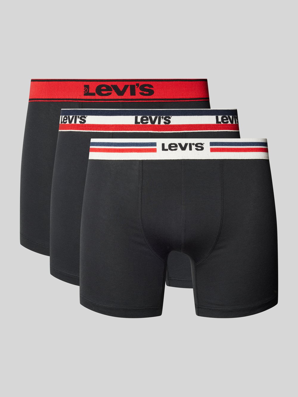 

Боксеры с эластичным поясом и логотипом в упаковке 3 шт Levi's, черный