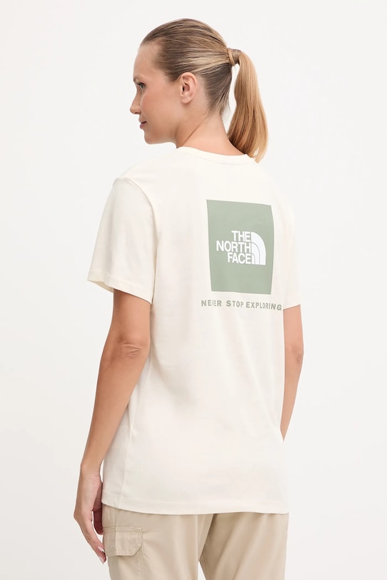 

Хлопковая футболка The North Face, бежевый