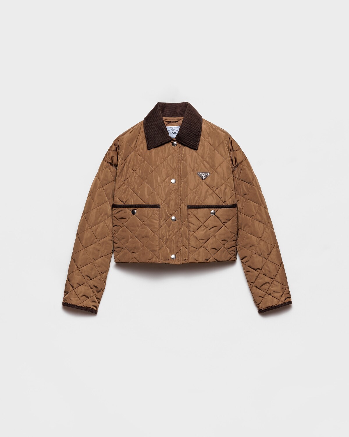 

Укороченная куртка из легкого Re-Nylon Prada, бежевый