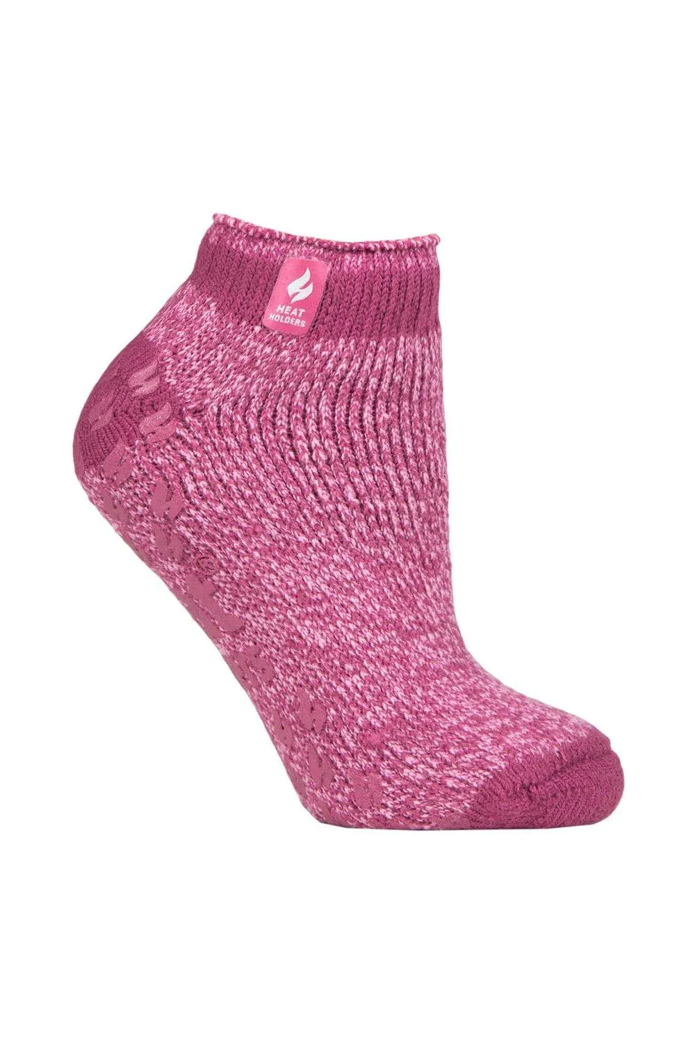 

1 пара носков-тапочек до щиколотки 2.3 TOG с рисунком и полосками SOCKSHOP Heat Holders, розовый