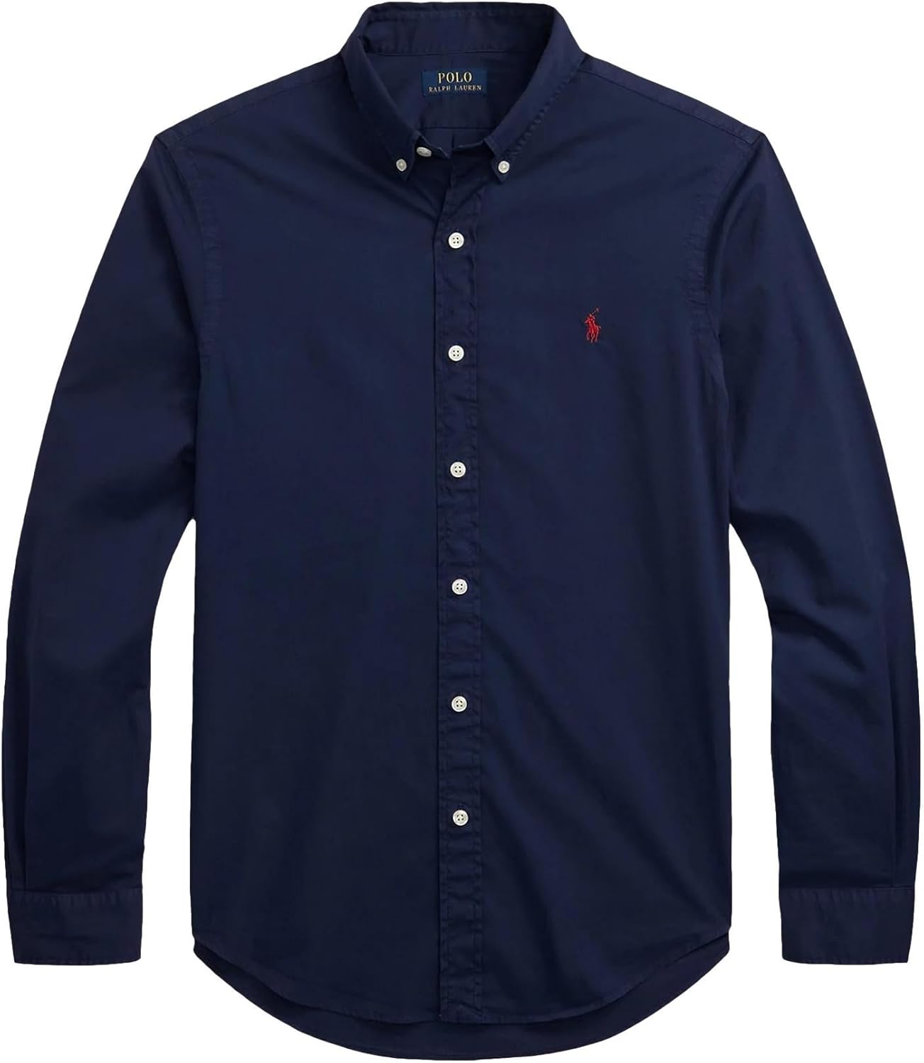 

POLO RALPH LAUREN Мужская классическая клетчатая оксфордская рабочая рубашка с длинным рукавом, Ralph Lauren French Navy.