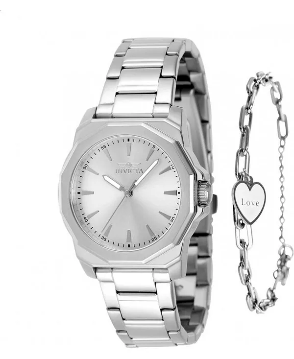 

Женские кварцевые часы Speedway 48577 с тремя стрелками и серебристым циферблатом Invicta, silver