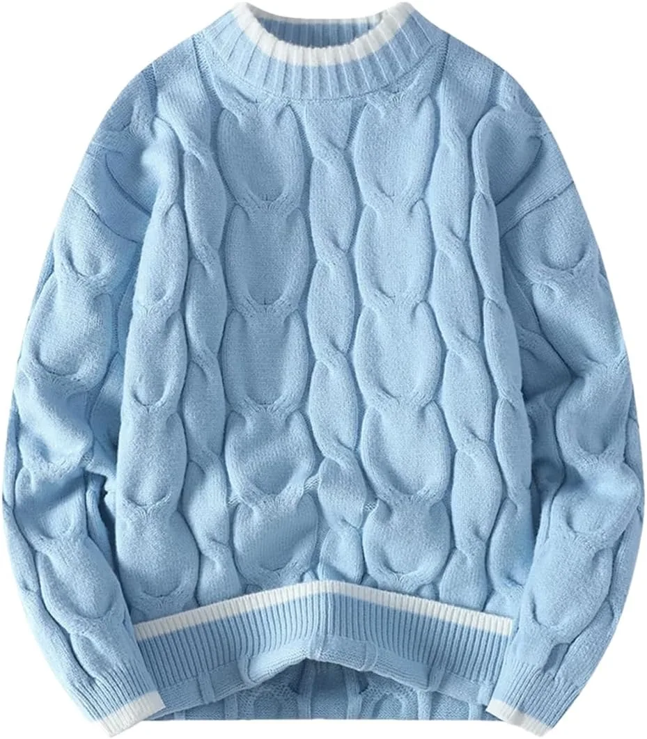 

ERFMFKL мужской свитер с воротником-стойкой, свободный, мягкий и теплый