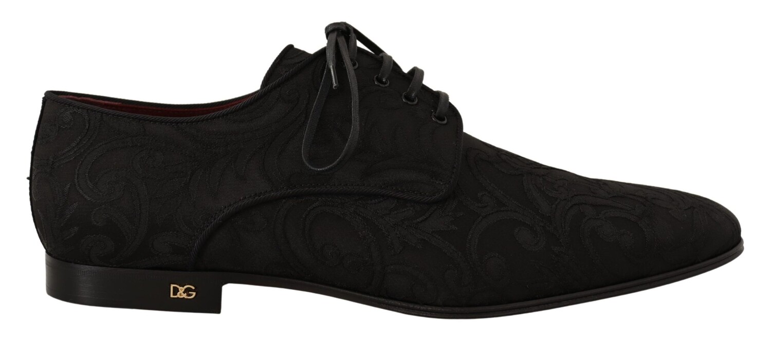 

Элегантные черные жаккардовые туфли дерби Dolce & Gabbana