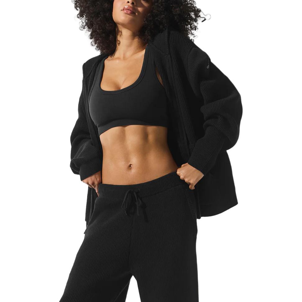 

Трикотажная одежда унисекс с капюшоном, средней плотности ткани Alo Yoga, черный