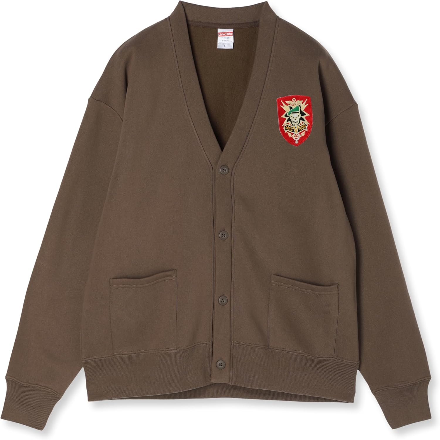 

Кардиган F Style F-SD021213, толстовка с нашивкой в виде герба армии США, темно-коричневый F-Style