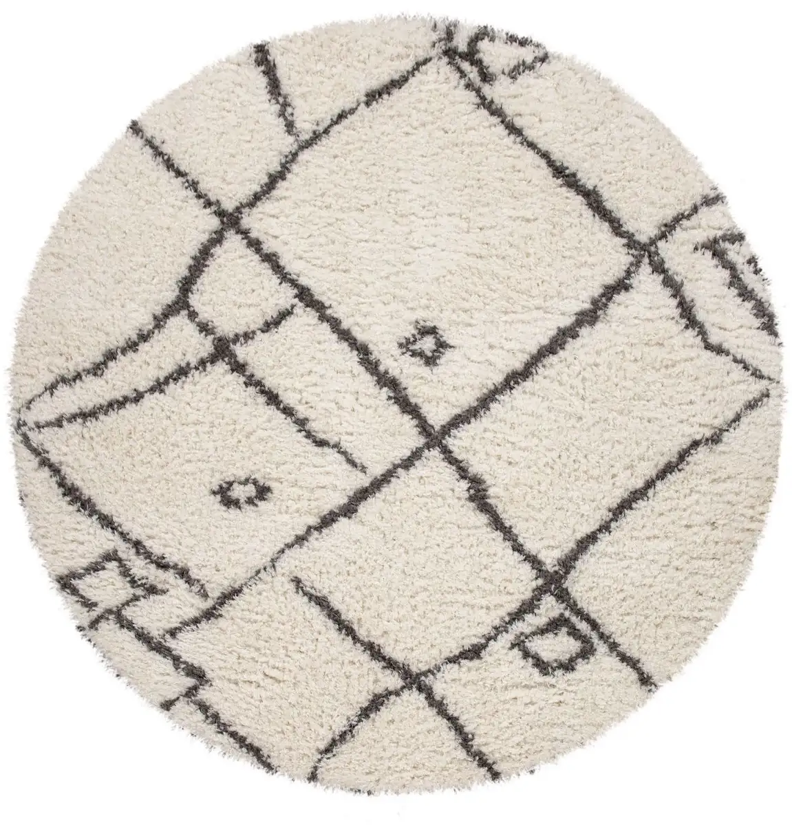 

Ковер Paco Home с высоким ворсом "Orebro 171", круглый, с современным ромбовидным узором, особенно мягкий и приятный Ø 200 см, бежевый