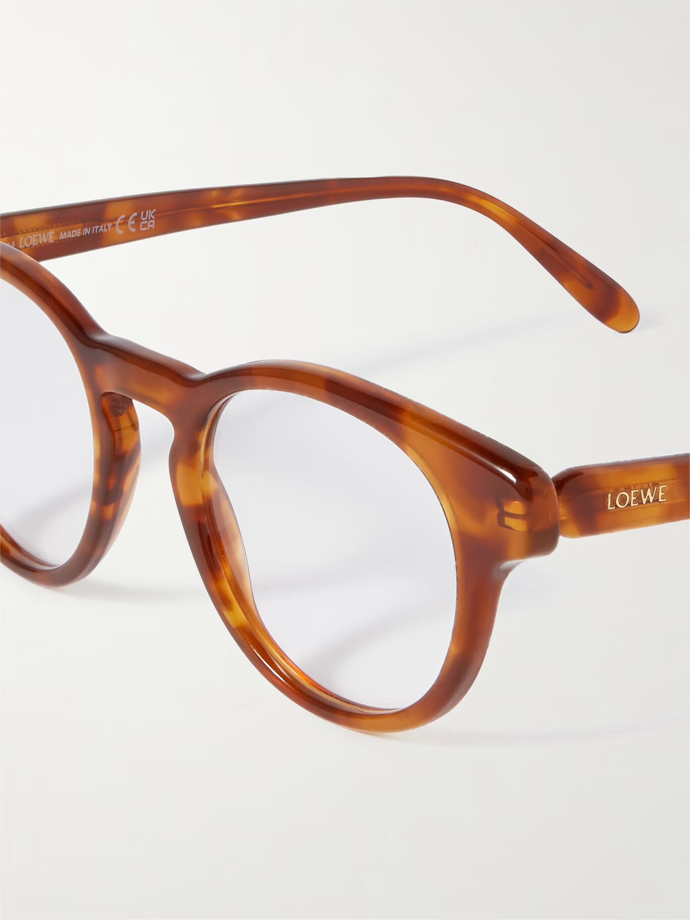 

Круглые черепаховые ацетатные оптические очки LOEWE EYEWEAR, цвет Tortoiseshell