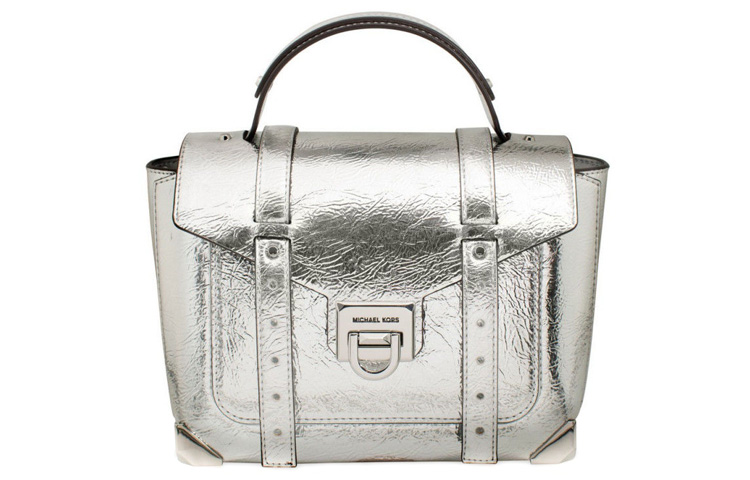 

Сумка-саквояж Manhattan Leather, сумка через плечо, женская, серебристая MICHAEL KORS