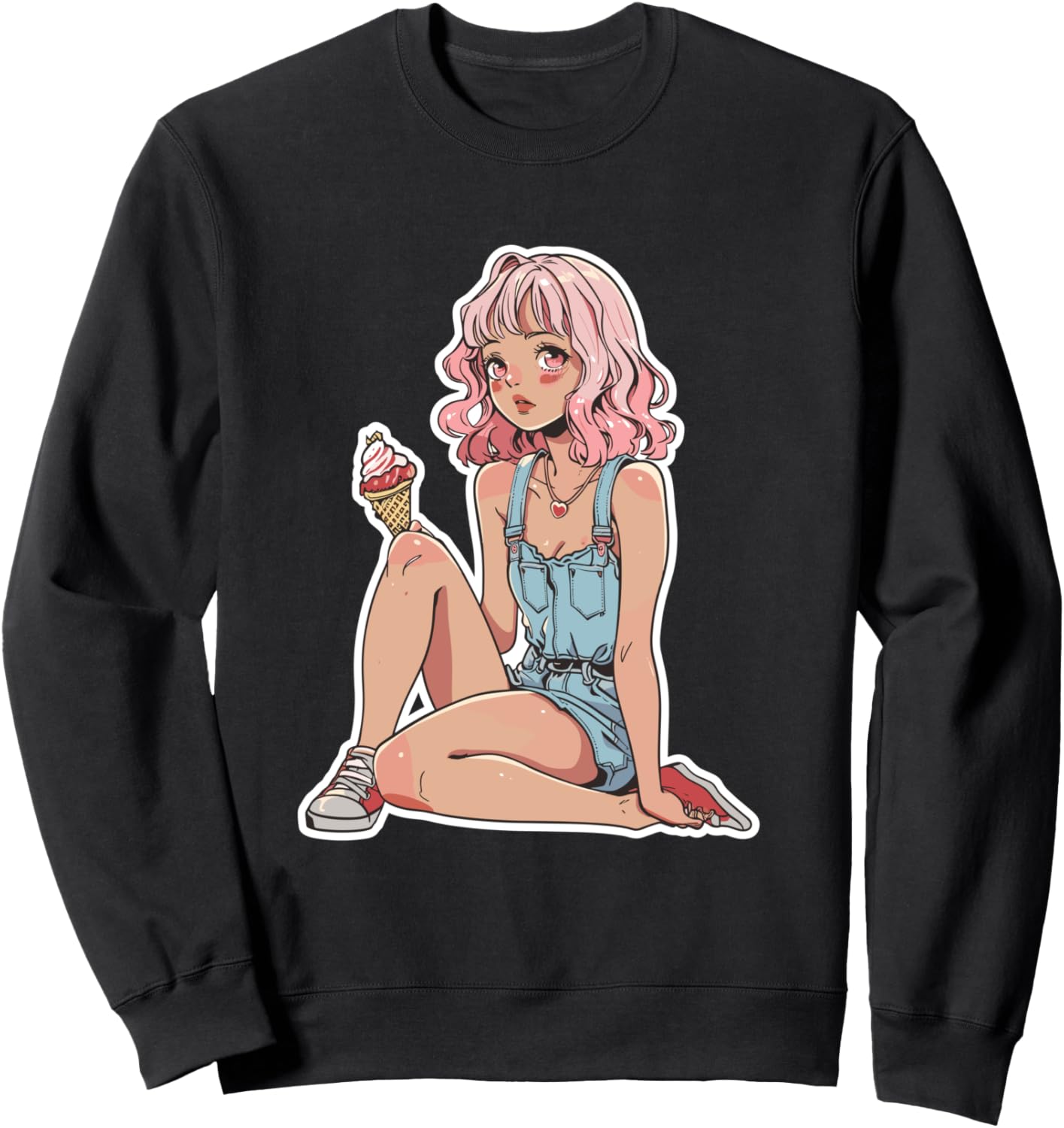 

Толстовка с надписью Девочка-мороженое и Щербет Funny Sunday T-Shirts For Girls, черный