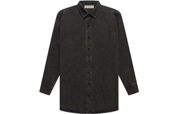 Рубашка ss22 long sleeve denim shirt 'black' Fear Of God Essentials, черный — фото 2