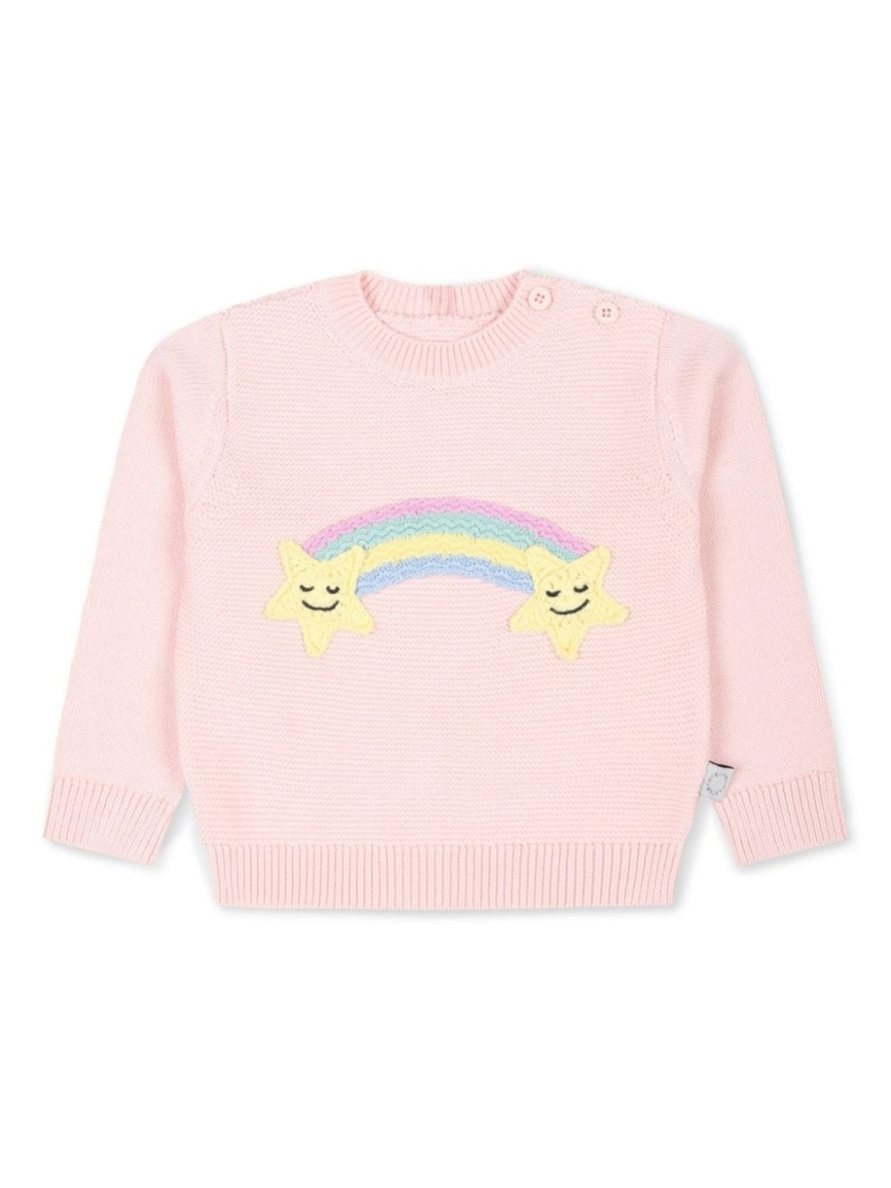 

Stella McCartney Kids вязаный джемпер с аппликацией, розовый