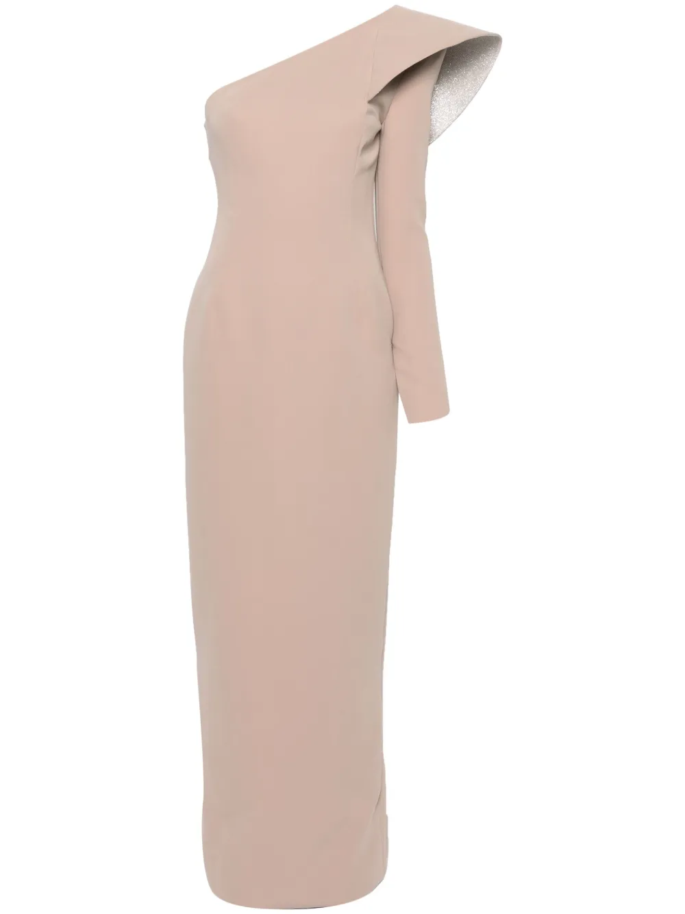 

Креповое платье с одним рукавом JEAN-LOUIS SABAJI, нейтральный