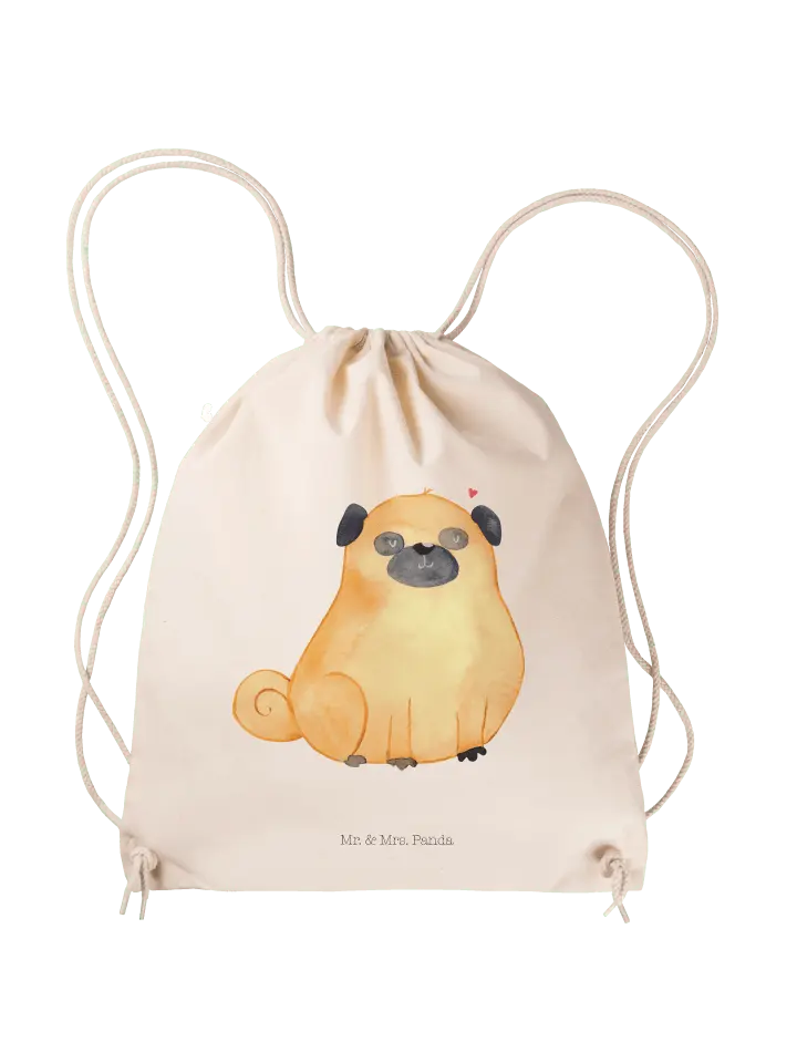 

Спортивная сумка Mr & Mrs Panda Sportbeutel Mops ohne Spruch, кремовый