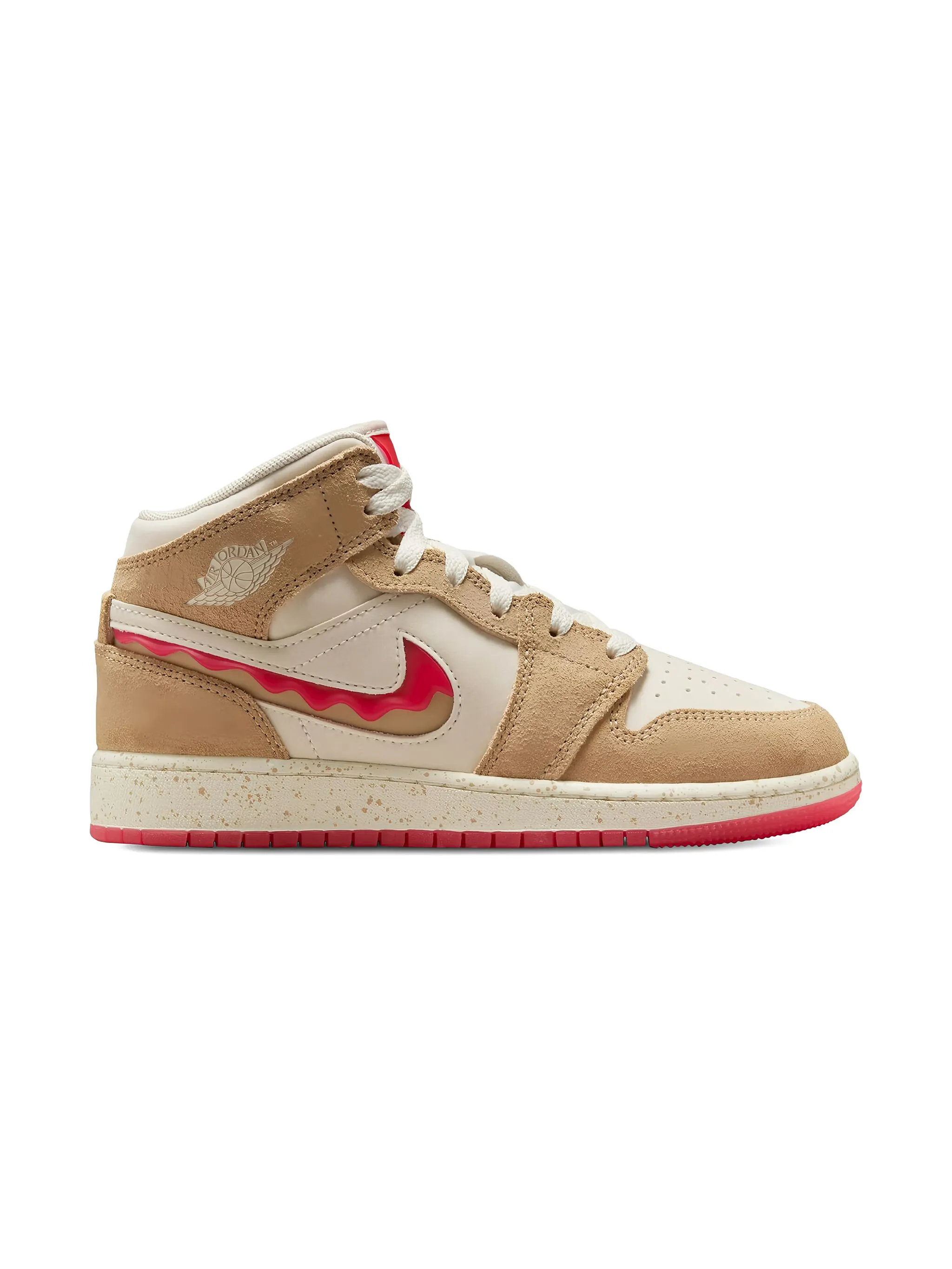Кроссовки Air Jordan 1 на шнуровке Jordan Kids, коричневый — фото 2
