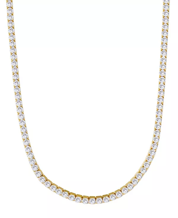 

Теннисное ожерелье с золотым кристаллом 3 мм Adornia, gold