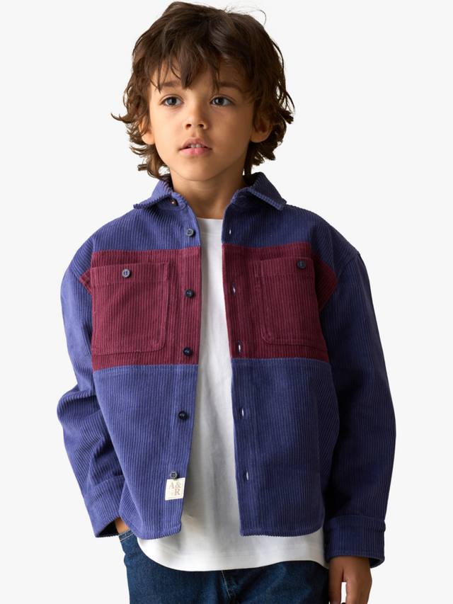 

Детская клетчатая рубашка с накладными карманами Angel & Rocket, Navy