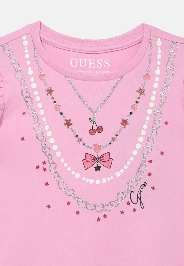 Детское трикотажное платье из плетеного трикотажа Guess, Blooming Azalea — фото 3